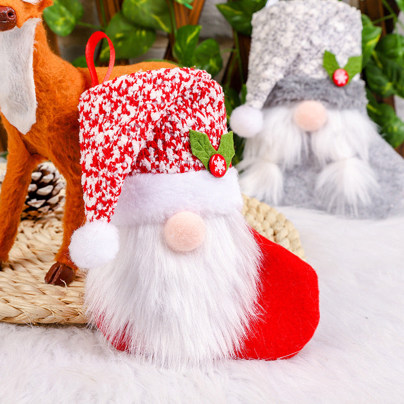 Wholesale Creative Plush Christmas Stockings Candy Bags Christmas Decoration Supplies